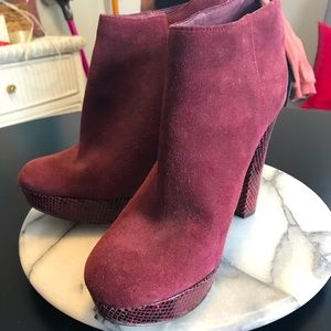 Michael Kors snake skin platform booties